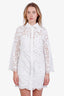 Veronica Beard White Cotton Eyelet Sumatra Button Down Mini Dress Size 2