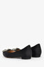 Manolo Blahnik Black Satin Crystal Embellished Hangisi Flats Size 35.5