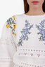 Ba&sh White Floral Embroidery Miro Sweater Size XS