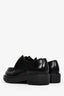 Prada Black Brushed Leather Lace Up Loafers Size 6.5