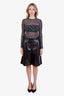 Lafayette 148 Black Lamb Leather Wide Leg Shorts Size US 2