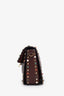 Valentino Burgundy Leather Rockstud Rolling Crossbody Bag With Guitar Strap