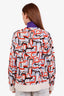 Prada Orange/Purple Wool Cashmere Abstract Pattern Knit Sweater Size 44