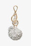 Miu Miu White Leather Pom Pom Keychain