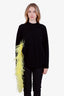 The Attico Black/Yellow Ostrich Feather Blanche Sweater Size 36