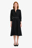 Max Mara Studio Navy Button Down Belted Shirt Dress Size 36