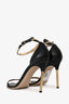 Valentino Black/Gold Leather Embellished Stiletto Heels Size 40.5