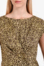 Carolina Herrera Brown/Yellow Printed Midi Dress Size 4