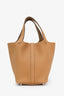 Hermès 2023 Sesame Clemence Leather 'Picotin Lock 18' Top Handle Bag
