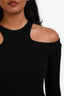 Simon Miller Black Knit Rib Long Sleeve Cut Out Dress Size XS