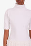 Alaïa White Ruffled High-Neck Jersey Mini Dress Size 42