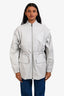 Fabiana Filippi Light Grey Leather Cinched Waist Convertible Safari Jacket Estimated Size XS