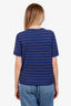 Miu Miu Blue/Yellow Striped Cotton T-Shirt Size XL