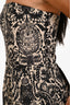 Acne Studios Beige/Black Strapless Patterned Mini Dress Size 38