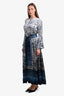 Pierre-Louis Mascia Blue Floral Print Belted Maxi Dress Size S