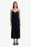 Zimmermann Navy Blue Silk Pintuck Jumpsuit Size 2