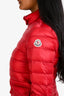 Moncler Red Lightweight Puffer Jacket Size 0
