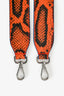 Fendi Orange Leather Python Embossed Bag Strap