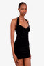 Norma Kamali Black Velvet Cayla Halter Top Mini Dress