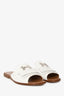 Hermès White Leather 'Auteuil' Sandals Size 39