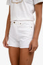 Class Roberto Cavalli White Denim Mini Shorts Size 26