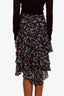 Veronica Beard Black/Gold Patterned Cella Midi Skirt Size 0