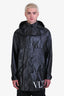 Valentino 2018/19 Runway Black Coated Cotton 'VLTN' Hooded Jacket Size 48 Mens