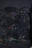 Burberry Dark Grey Cotton and Leather Logo Embroidered Crewneck Top Size M Men's