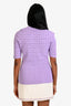 Givenchy Purple Knit Monogram Short Sleeve Top Size S