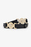 Versace Black Leather Medusa Slim Belt Size 32 80