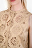 Sea New York Beige Cotton Eyelet Sleeveless Top Size 8