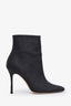 Manolo Blahnik Black Glitter Accents Ankle Boots Size 36.5
