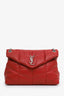 Saint Laurent Red Nappa Leather Medium Puffer Loulou Shoulder Bag