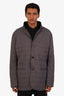 Brunello Cucinelli Grey/Blue Nylon Button Up Jacket Size 3XL Mens