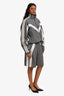 Louis Vuitton Grey Check Wool Damier Azur Zip Track Jacket + Bermuda Shorts Set Size XS