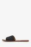 Bottega Veneta Black Leather Intrecciato Weave Slides Size 35.5