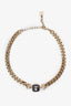 Pre-loved Chanel™ 22B Gold Tone Square CC Logo Chain Choker