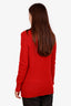 Pre-loved Chanel™ Red/Navy Cashmere Button Up Cardigan Size 34