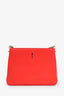 Christian Louboutin Red Leather Spike Accent 'Triloubi' Shoulder Bag