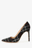 Manolo Blahnik Grey Plaid Heels Size 40