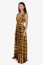 Proenza Schouler Yellow/Black Tie-Dye Cut Out Maxi Dress Size 10