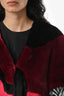Yves Salomon Red/Pink/Zebra Vegan Shearling Jacket Size 36