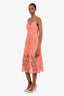 ASTR Orange Crochet Midi Length Dress with Slip Size M