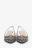 Gucci Beige/Blue GG Canvas Slingback Pumps Size 38.5