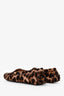 Tod's Brown Leopard Printed Pony Hair Calfskin Leather Gommino Bubble Loafers Size 36.5