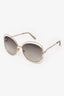 Chloe Silver Tone Metal Round Sunglasses