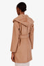 Max Mara Brown Camel Hooded Belted Rialto Short Coat Size 2