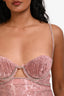 For Love & Lemons Pink Lace Crystal Embellished Corset Top Mini Dress Size M