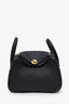 Hermès 2024 Black Clemence Leather Mini Lindy