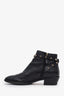 Valentino Black Leather Rockstud Ankle Boots Size 38.5